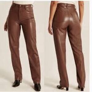 Abercrombie & Fitch Brown Vegan Leather Pants Size 26L